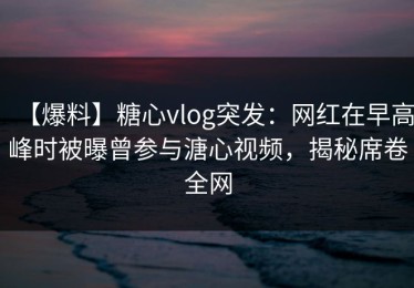 【爆料】糖心vlog突发：网红在早高峰时被曝曾参与溏心视频，揭秘席卷全网