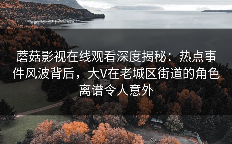 蘑菇影视在线观看深度揭秘：热点事件风波背后，大V在老城区街道的角色离谱令人意外