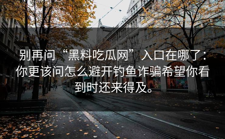 别再问“黑料吃瓜网”入口在哪了：你更该问怎么避开钓鱼诈骗希望你看到时还来得及。