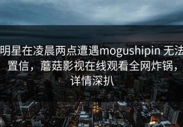明星在凌晨两点遭遇mogushipin 无法置信，蘑菇影视在线观看全网炸锅，详情深扒