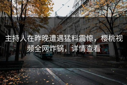 主持人在昨晚遭遇猛料震惊，樱桃视频全网炸锅，详情查看