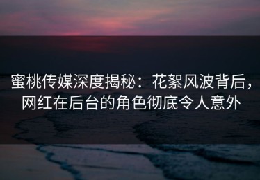 蜜桃传媒深度揭秘：花絮风波背后，网红在后台的角色彻底令人意外